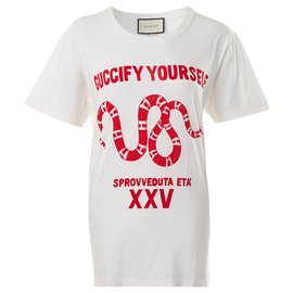 Gucci-Tshirt Serpent Guccify Yourself-Blanc