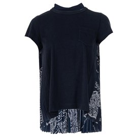 Sacai-Bandana Print Top-Blue
