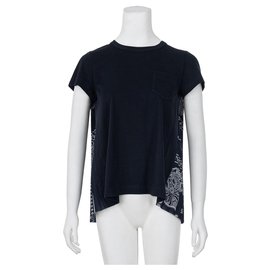 Sacai-Bandana Print Top-Blue