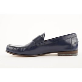 Gucci-Mens GG Size 12 Navy blue 309049 Leather loafers-Other