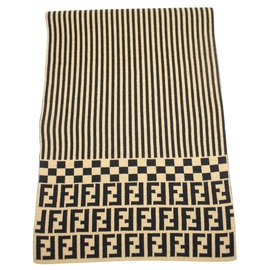 Fendi-Brown Monogram FF Scarf-Other