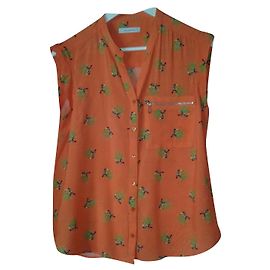 Autre Marque Julie Guerlande Sleeveless Blouse Viscose Orange Toucan Print Multiple colors