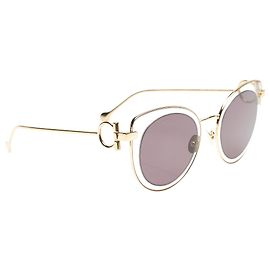 Salvatore Ferragamo Occhiali da sole tondi neri Ferragamo Nero D'oro
