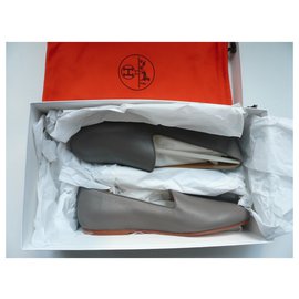 Hermès-HERMES Loafers new mixed T41-Grey