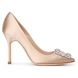 Manolo Blahnik Hangisi 105 champagne satin pump Altro
