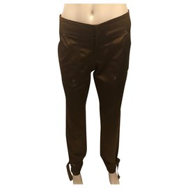 Gucci-straight legged trousers-Dark brown