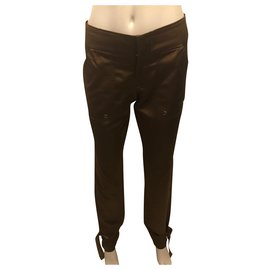 Gucci-pantalones de pierna recta-Marrón oscuro