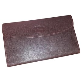 Longchamp Wallet Dark Brown Lambskin Dark brown