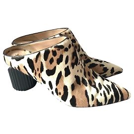 Roberto Cavalli Lynx Imprimir Mulas de Pêlo de Vitela Marrom