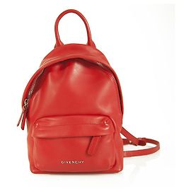 Givenchy Red Smooth calf leather Leather Logo Plaque Nano Backpack in mint condition Red