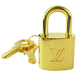 Louis Vuitton-Gold #664 Padlock and Key Set Cadena Lock Full Kit-Other