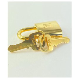 Louis Vuitton-Gold #664 Padlock and Key Set Cadena Lock Full Kit-Other