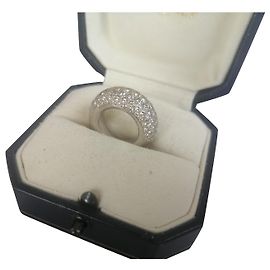 Chaumet Large Bangle Ring in White Gold and Diamonds Silvery