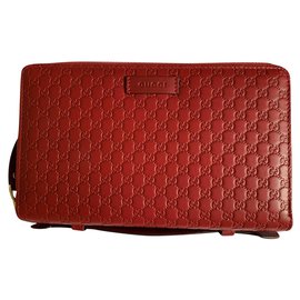 Gucci-Guccissima travel pouch wallet-Red