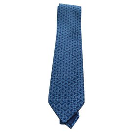 Hermès-corbata de hermes, nuevo con su caja-Azul