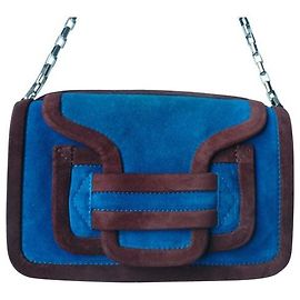 PIERRE HARDY - SAC DAIM BLEU ET MARRON TBE Bleu