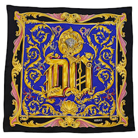 Versace Sciarpe di seta Nero Multicolore