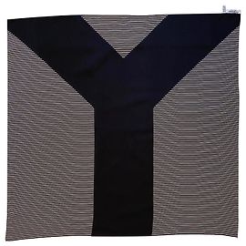 Yves Saint Laurent Bufandas de seda Negro Blanco