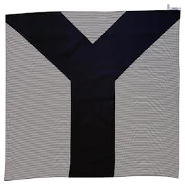 Yves Saint Laurent Sciarpe di seta Nero Bianco