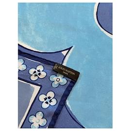 Louis Vuitton-Sciarpe di seta-Blu