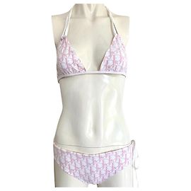 Rosa Dior Bikini-Badeanzug mit Monogramm Pink Pink Weiß