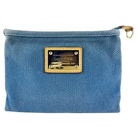 Louis Vuitton Blue Antigua Canvas Pochette Plate Cosmetic Bag Other