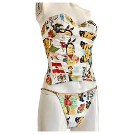 Christian Dior panties collection stamp / stamp by Galliano White Yellow Eggshell