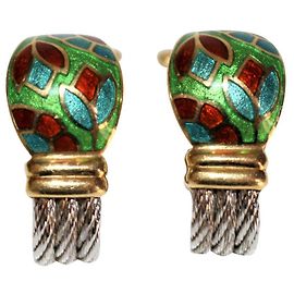 Orecchini a clip Fred Force 10 in oro giallo e acciaio Argento