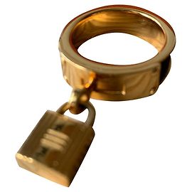 Hermès Anillos Negro Dorado