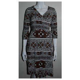 Diane Von Furstenberg-DvF New Julian Two - Robe portefeuille en soie à imprimé aztèque-Multicolore