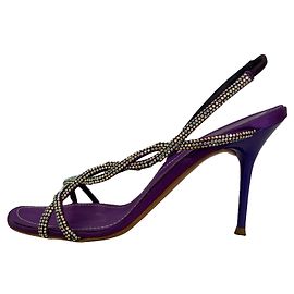 Rene Caovilla Sandálias de cristal Roxo