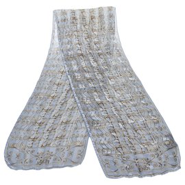 Fendi-Fendi Blue Printed Silk Scarf-Brown,Blue,Light blue