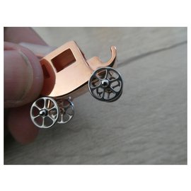 Hermès-Charm's Hermès Kutsche Modell aus rosévergoldetem Stahl-Gold hardware