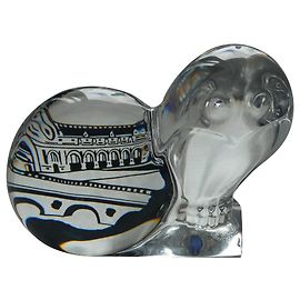 Baccarat-Briefbeschwerer mit Kristall-Eulenmotiv mit Box Andere