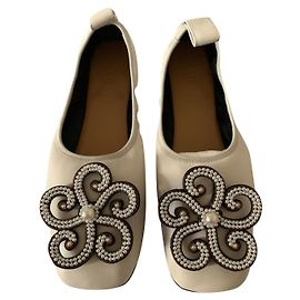 Loewe Bailarinas de piel con adornos Blanco