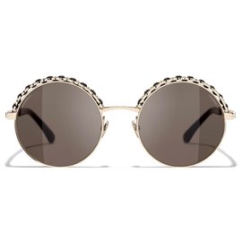 Chanel-Gafas de sol-Castaño,Negro