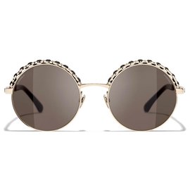 Chanel-Oculos escuros-Marrom,Preto