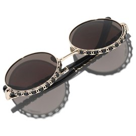 Chanel-Gafas de sol-Castaño,Negro