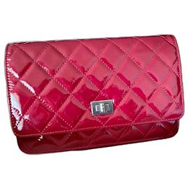 Chanel Classic wallet on chain Dark red