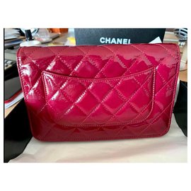 Chanel-Classic wallet on chain-Bordeaux