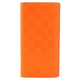 Louis Vuitton-Magma Orange Damier Infini Leather Brazza Long Flap Wallet-Other
