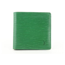 Louis Vuitton-Green Epi Leather Borneo Men's Bifold Wallet Slender Multiple-Other