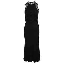 Badgley Mischka Langes schwarzes Abendkleid Schwarz
