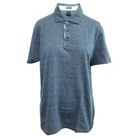 Hugo Boss-Blue Pattern Polo Top-Blue