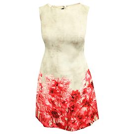 Giambattista Valli Vestido estampado marrom e vermelho Vermelho