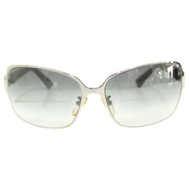 Fendi-Metallic Square Sunglasses with Blue frame-Silvery,Metallic