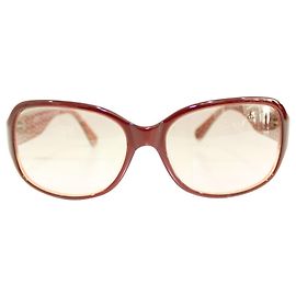 Coach Burgundy Sunglasses with Flowers on Frames Red Dark red