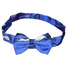 Hermès-Gravata-borboleta de seda azul escuro-Azul