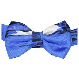 Hermès-Gravata-borboleta de seda azul escuro-Azul