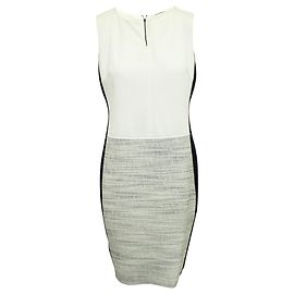 Elie Tahari branco, Vestido cinza e preto Branco